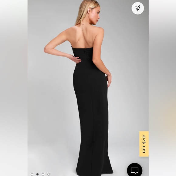 Lulus Foxy Black Strapless Maxi Dress Size M - Picture 3 of 7